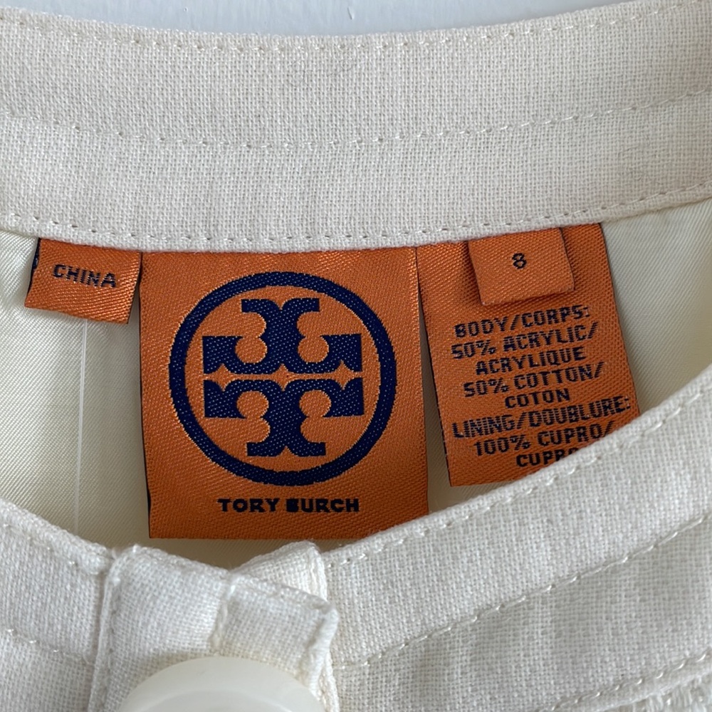 Tory Burch Ivory Sleeveless Button-Front Sheath Dress - Picture 4 of 10